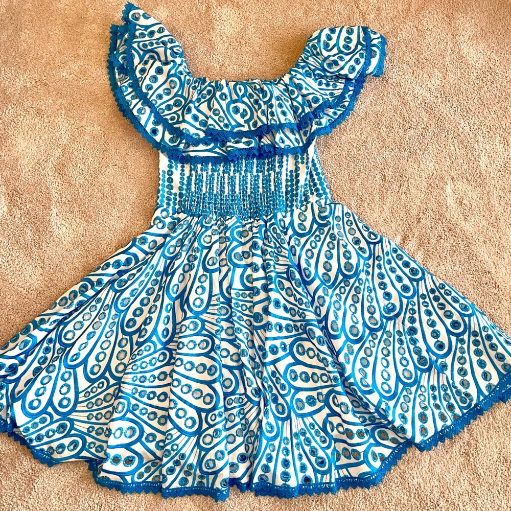 Blue & White Ruffled Sundress